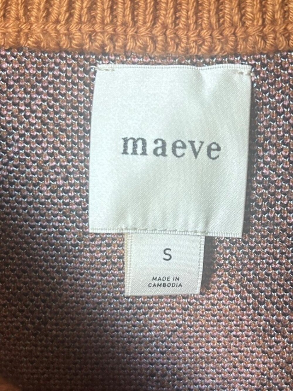 ANTHROPOLOGIE Maeve Argyle Cardigan Button Up Sweater Pink Brown Black Sz S EUC - Picture 6 of 8